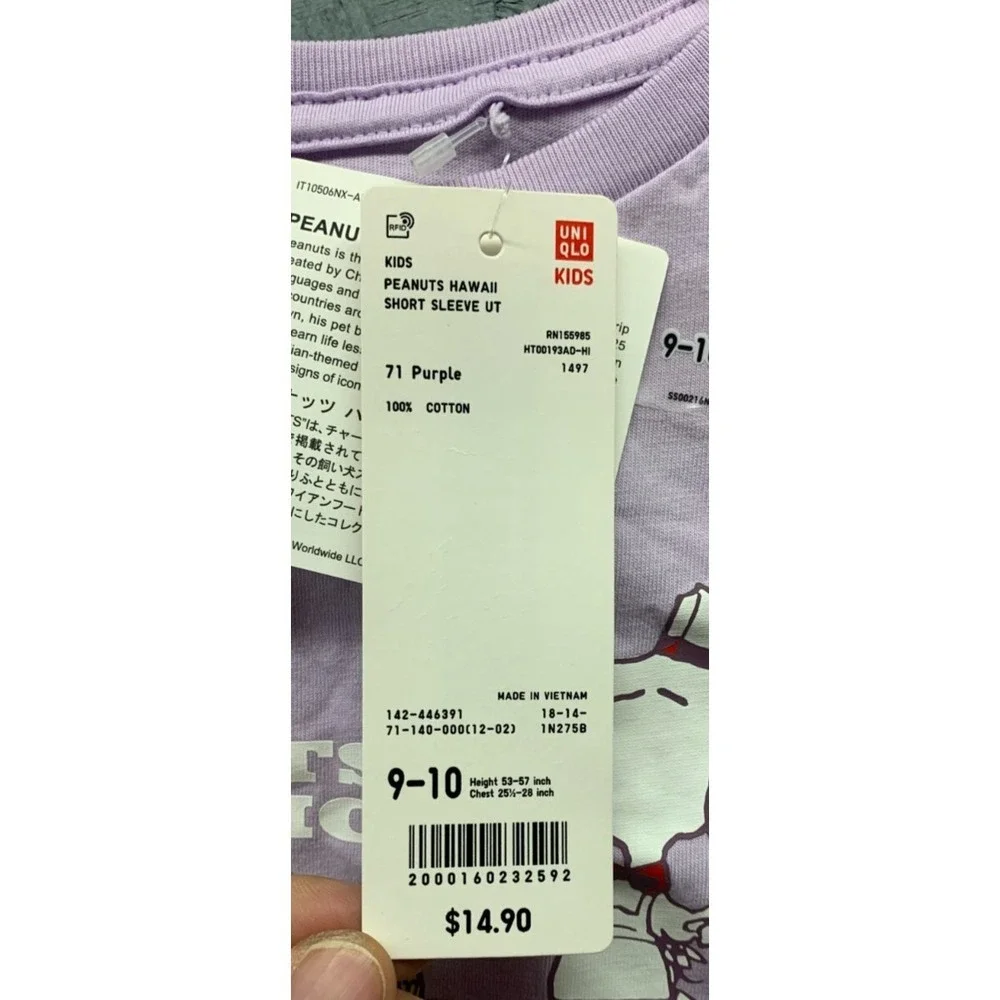 Gap Uniqlo Graphic T-Shirt Lot of 3 Girls Size 10 12 L Pink Purple Snoopy NWT